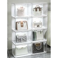 Voice-Controlled LED Display Case for Collectibles - Clear Cabinet with Remote,Figure Blind Organizer bags cosmetic