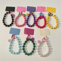 1Pc Korean Cute Colorful Love Heart Bead Phone Pendant Charm Strap Cord Xyun For iPhone Samsung Bag Universal Girl Hanging Rope