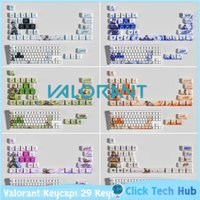 Valorant Keycaps 29 Keys Pbt Anime Game Theme Keycaps All Heroes Optional Heat Sublimation Cross Axis Mechanical Keyboard Keycap