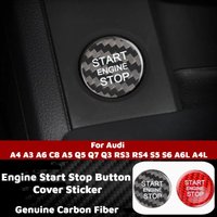 Carbon Fiber Engine Start Stop Button Cover Sticker For Audi A4 A3 A6 C8 A5 Q5 Q7 Q3 RS3 RS4 S5 S6 A6L A4L Car Styling Interior