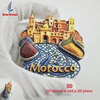 1Pc Moroccan Creative 3D Embossed Refrigerator Magnet World Travel Souvenir Collection Suitable for Home and Office Decoration, Personalized Exclusive Travel Souvenir Magnetic Refrigerator Magnet Home