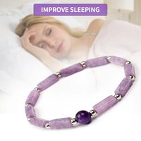 Chic Purple Glass Stone Bead Strand Bracelet Elegant Energy Bracelet For Casual Workdays
