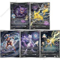 5Pcs Pokemon Cards Malfunction Style Gengar Deoxys Mewtwo Jolteon Rare Holo PTCG Cards Game Collection Cards Pokemon Gift