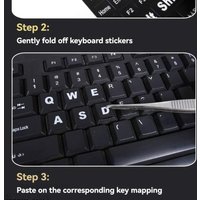 English 120 Keys Matte Standard Waterproof Keyboard Stickers Letter Alphabet Office Supplies Computer Keyboards Accessories