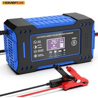 Batterijreparatie LCD-scherm 6A 12V Intelligente auto-acculader Auto- en motorfietsaccu-oplaadeenheid Loodzuur