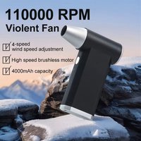 New model 110,000 RPM high-performance fan, powerful blower, Type C, 50m/s brushless turbo jet blower, 3-speed adjustment, LED
