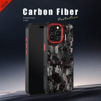 New Updated Magnetic Big Forged Carbon Fiber Case with Metal Lens /Buttons for iPhone 17 16 15 14 13 12 11 Pro Max with MagSafe