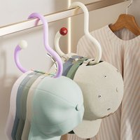 3PCS Hook Home Dopamine Cloakroom Hook Punching-free Wardrobe Tie Belt Scarf Hook Rack Multifunctional Bedroom Hook