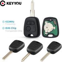 KEYYOU Car Remote Key 2 Buttons 433mhz ID46 For Peugeot 106 107 206 306 307 207 407 Partner For Citroen C1 C2 C3 C4 Saxo Picasso