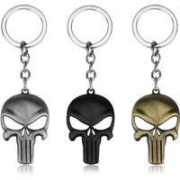 Movie Punisher Keychain Skull Jewelry Classic Retro Simple Backpack Pendant Accessories Keyring Gift Souvenir