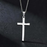 Classic Cross Necklace for Women And Men Glossy Surface Cool Fashion Jewelry Longer Color No Fade