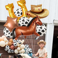 9pcs Horse Horseshoe Balloons Western Party Balloons Wild West Cowboy Rodeo Themed Birthday Party Bachelor Party Farm Decoration