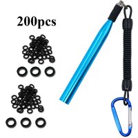 Goture Wacky Worm Rig Tools With Carabiner 200Pcs O Rings Kit 6mm Senko O Ring Tool For Soft Bait Lures Fishing Accessories