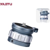 XILETU COBNOE Mini Leveling Base Tripod Head 3/8'' 1/4'' Screw Universal Leveling Mount Panoramic Head Tiltable for DSLR Camera