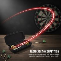3-Grid Dart Storage Box EVA Zippered Hard Shell Bag Compact Protective Organizer for Darts Accessories Safe Travel