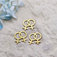 3pcs Stainless Steel Charms Female Symbol Stainless Steel Charms Venus Sign Pendants Jewelry Making For Women Girls
