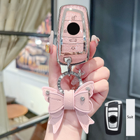 Pink Diamond Style TPU for Bmw F20 F30 G20 F31 F34 F10 G30 F11 X3 F25 X4 I3 M3 M4 1 3 5 Series Car Key Case Cover Fob Keychain