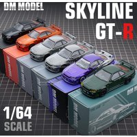 7CM DM MODEL 1:64 Nissan GTR R34 Alloy Car Model Simulation Car Favorite Model Desktop Ornament Metal toy For Boy's Gift