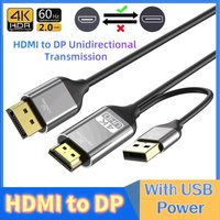 HDMI-Compatible To DisplayPort Cable HDMI Source to DP Display Converter 4K@60Hz HDR For Desktop PC Laptop PS5 Monitor Projector