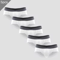 5PCS Men's three-piece briefs with U-shaped pouch, modal fabric, breathable, summer youth low-rise bottom pants