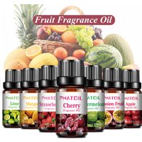 PHATOIL 1/2/6/10pcs 10ml Fruity Fragrance Oil For Aromatherapy Cherry Apple Strawberry Mango Coconut Lemon Fragrance Aroma Oils