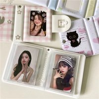 HUA HUA 3 Inch Photo Album 32 Pockets Fork Black Cat Style ID Card Kpop Idol Photo Card Holder Storage Collect Book