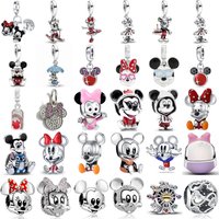 Cute Cartoon Mouse Charm Collection Pendant Charms Lovely Character & Bow Design Beads for Women DIY Jewelry