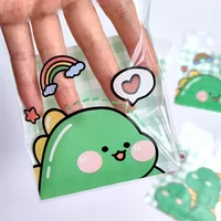 100pcs Green Dinosaur Mini Gift Bags Dinosaur Theme Party Gift Wrapping Self-Adhesive Bags Cute Dinosaur Dinosaur Party Supplies