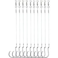 Saltwater 7384 Steel Circle Hook Rigs Octopus Offset Fishing Hooks Steel Wire Leader Rig for Catfish Bass Sea Fishing