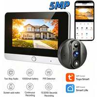 5MP WLAN-Türspionkamera mit 5-Zoll-Display, eingebautem 10000mAh-Akku, Tuya Smart Home Bewegungserkennung, Echtzeitansicht & Zwei-Wege-Sprechfunktion, Video-Türklingel