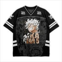Luffy 5th Grade Anime 3D Printed Mesh Sportswear Breathable Short Sleeved V-neck Sportswear T-shirt