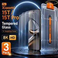 3PCS Ultra Clear Tempered Glass Screen Protector for Xiaomi 17/17T Pro/17 Pro Max/17 Ultra/15 Pro 15T Easy Install Film, HD Kit