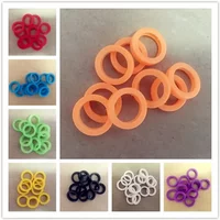10pcs Mixed Color Hollow Rubber Key Covers Multi Color Round Soft Silicone Keys Locks Cap Elastic Topper Keyring
