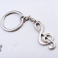 New keychain key ring silver plated musical note keyring for bag car metal music symbol key chains