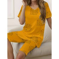 Printed Design Spring/Summer Collection Grass Script Pattern Printed Design Casual Style Women's Shorts Set
