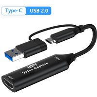 2 in 1 USB 3.0 Video Capture Card 4K HDMI to USB C Type C Adapter 1080P Recording for OBS Twitch Gaming PS4 Xbox