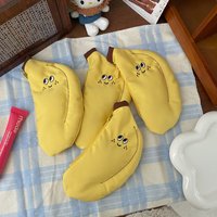 Women's Coin Purse Cute Little Banana Handmade Cartoon Girlish Heart Mini Canvas Earphone Storage Student Bag Hanging Accessory