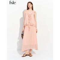 FSLE 2026 Summer Women's French-Inspired Romantic V-Neck Self-Tie Blouse Ruffle Trim & Matching Separate for Daily