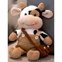 25cm Cartoon Milk Cow Plush Doll Pillow Simulation Cattle Plush Toys Soft Stuffed Kawaii Sweater Cow Doll Girls Birthday Gifts