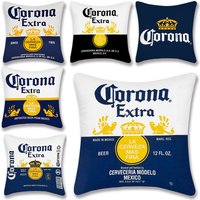 Hot Beer Pillow Covers Cartoon Sofa Decorative Home Double-sided Printing Short Plush Cute Cushion C-Corona E-Extra Cover
