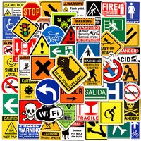 100/50PCS Warning Stickers Danger Banning Signs Reminder Waterproof Decals Sticker DIY Car Motorcycle Snowboard Papery Pop Store