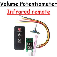 Double Digital Potentiometer Remote control volume potentiometer with led display + Infrared remote for power Amplifier audio