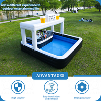 Stock Giant Home Backyard Inflatable Bar Pool Tent For Adult Summer Inflatable Pub New Design Water Swimming Pool Bar For Party