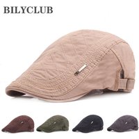 2023 New Cotton Beret Hats for Men Summer Flat Cap Male Vintage Casquette Caps Fall Berets Women Men's Hat for Auntumn Winter