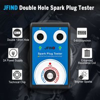 JFIND JF109 Dual Hole Spark Plug Tester 110V 220V to 12V Automotive Ignition Analyzer Diagnostic Tool for Car Motorcycle