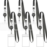 1-3Pcs Waterproof ID Badge Holder with Lanyard & Lobster Clasp for Work Office School Nurse Durable PVC Name Tag Card Sleeve TMZ