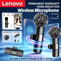 Lenovo 2026 New Wireless Microphone for iPhone Android Smartphones for Facebook Twitter Vlogging TikTok Live Broadcast Gaming