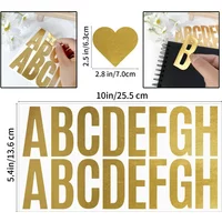 100 Pcs 6 Sheets Gold Letter Stickers 2.5 Inch Morandi Alphabet Letter Stickers Black White Mailbox Stationery Decor Sticker