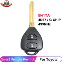 KEYECU Model: B41TA 433MHz 4D67 / G Chip For Toyota Hilux Yaris 2005 2006 2007 2008 2009 2 Buttons Remote Head Key Fob