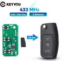KEYYOU 433MHz 3 Button Remote Key Circuit Board For Ford Focus 2 3 Mondeo Fiesta C Max S Max Galaxy ID60 ID63 Chip